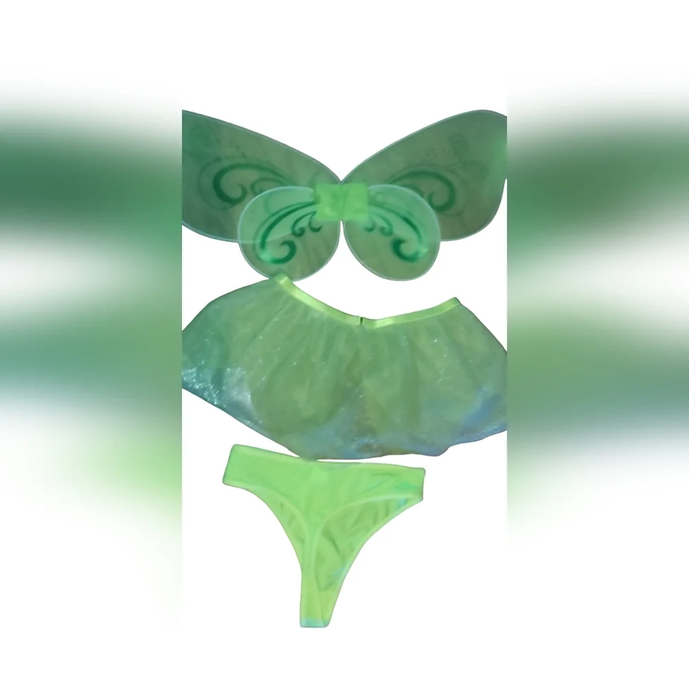 Green Sexy Fairycore Costume with Wings Size Small NWOT - Picture 2 of 3